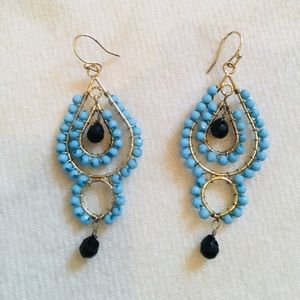 Turquoise chandelier earrings boho